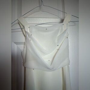 Girl’s “Kids Time” Formal Ivory Pearl Beaded Dress